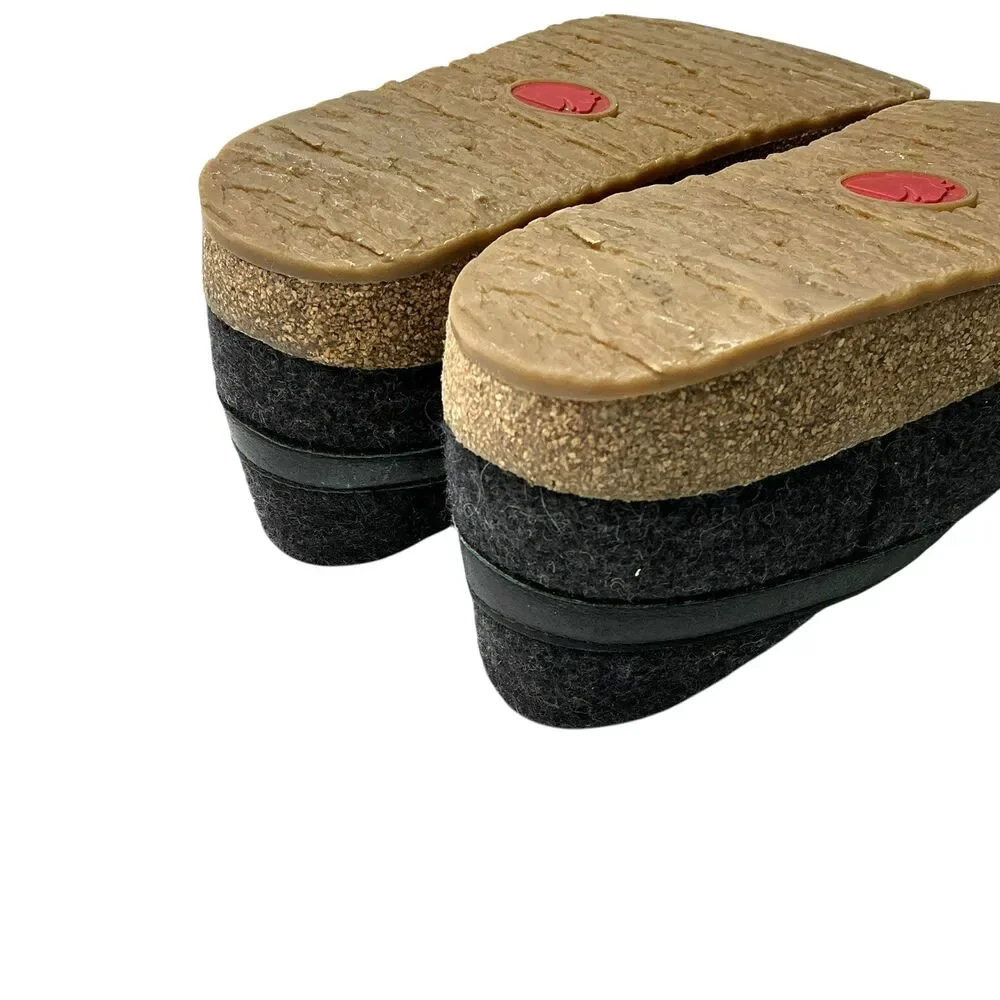 Haflinger Grizzly Torben Wool Clogs  Mens Size 42 Charcoal Slip On Cork Comfort